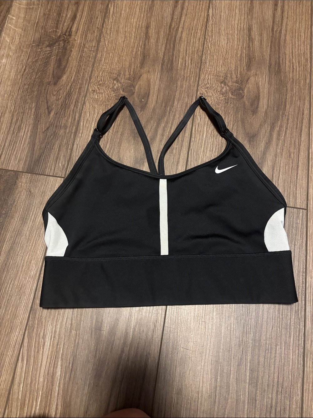 Nike Black and White Strappy Racerback Sports Bra